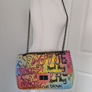 Graffiti Print Crossbody Bag